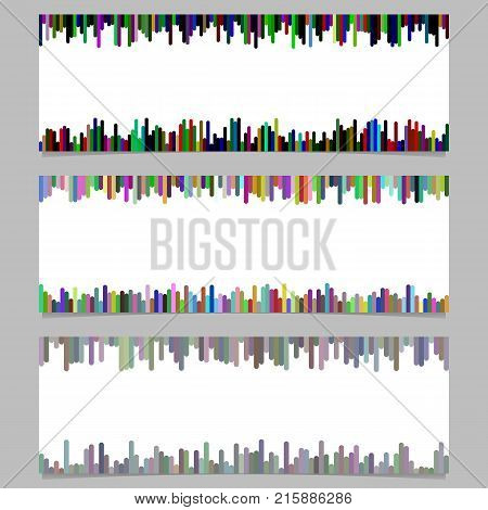 Abstract banner background design set - horizontal vector illustration from vertical lines on white background