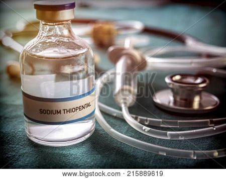 Vial With Sodium Thiopental Used For Euthanasia And Lethal Inyecion In A Hospital