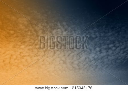 Abstract sky background. Orange and blue. Colour sky.