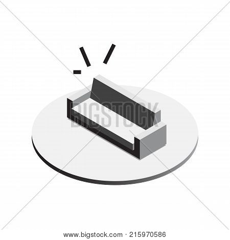 Sofa for the living room, kitchen and bedroom in isometric 3D.