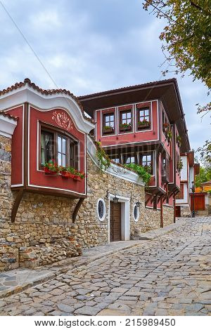 Street in the Old City of Plovdiv, Bulgaria