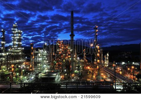 Oil Refinery At Night, Burnaby