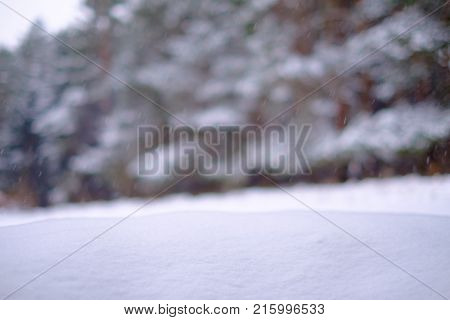 Snowflake Decorative Frame, Beautiful Blue Cold Frozen Snow Background, Christmas Tree Ornament And