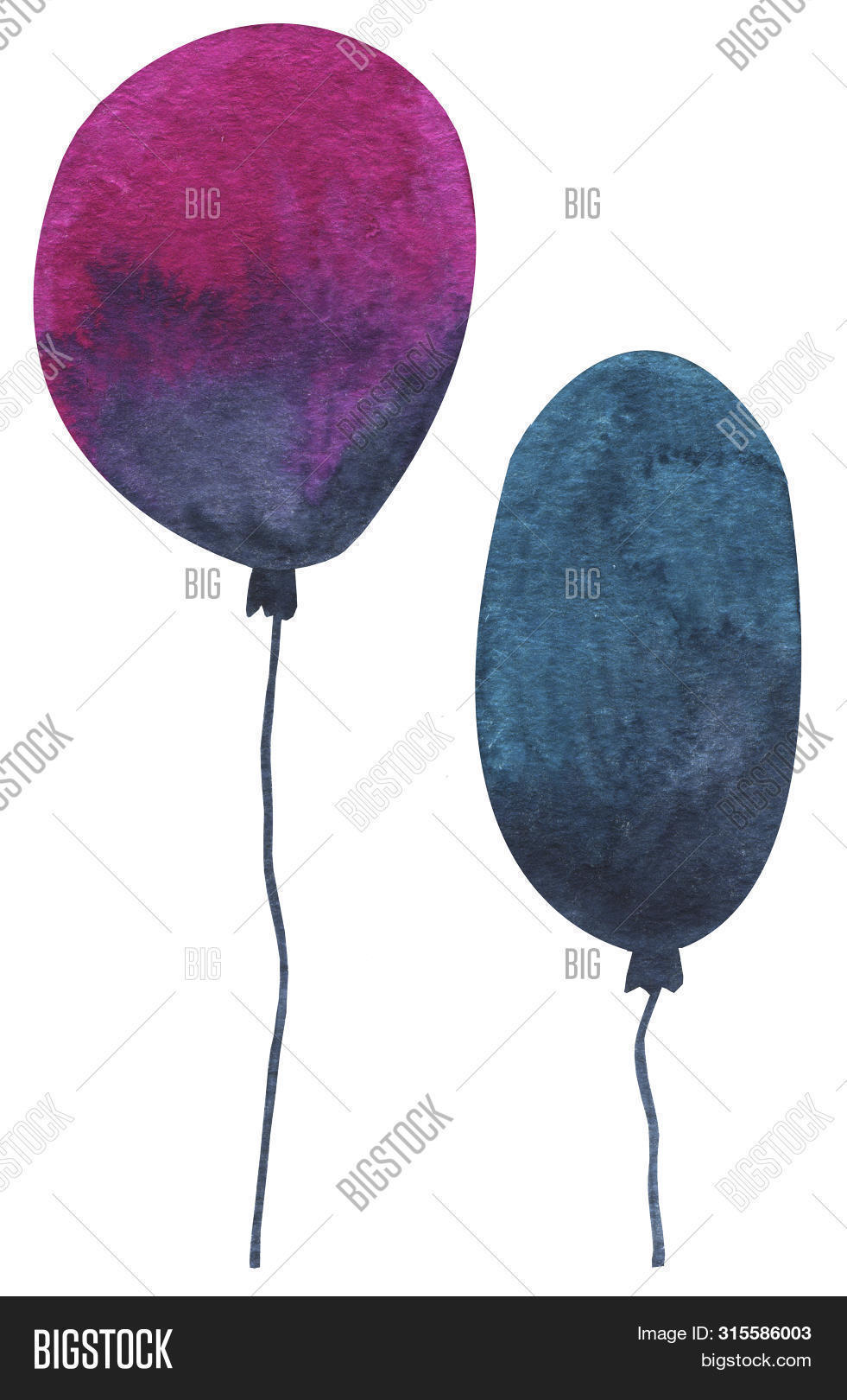 Set Two Oval Balloons Image & Photo (Free Trial) | Bigstock