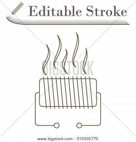 Electrical Heater Icon. Editable Stroke Simple Design. Vector Illustration.