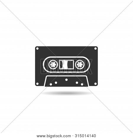 Cassette Icon Flat Vector Isolated On White Background From Music Collection. Cassette Icon Trendy A