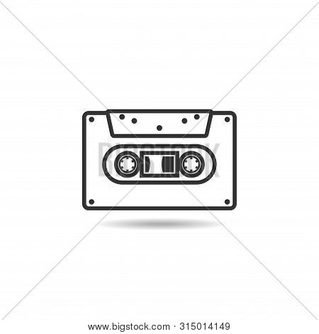 Cassette Icon Flat Vector Isolated On White Background From Music Collection. Cassette Icon Trendy A