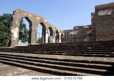 Stone Built Arched Entrances At Royal Enclave In Mandu, Madhya Pradesh, India, Asia