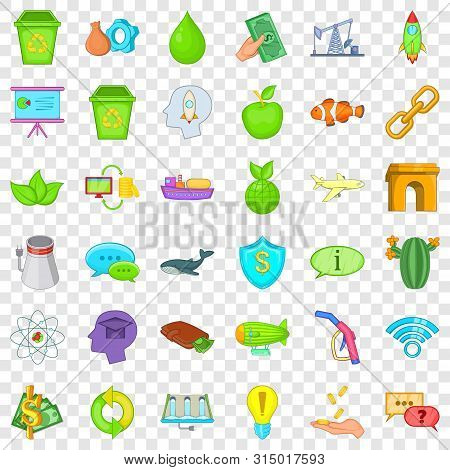 Ecology Care Icons Set. Cartoon Style Of 36 Ecology Care Icons For Web For Any Design