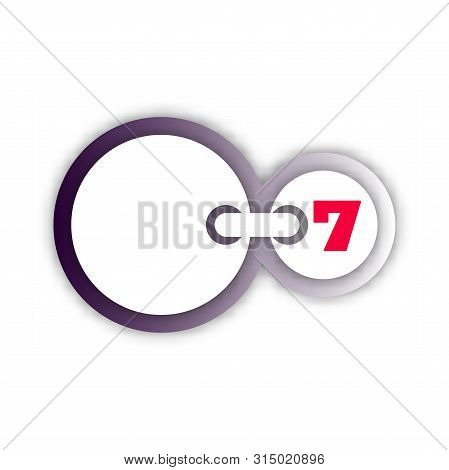 Paper Cut Number Seven Letter. Realistic 3d Multi Layers Papercut Effect Isolated On White Backgroun