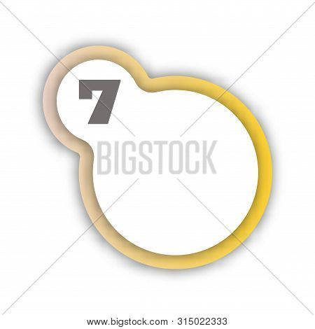 Paper Cut Number Seven Letter. Realistic 3d Multi Layers Papercut Effect Isolated On White Backgroun