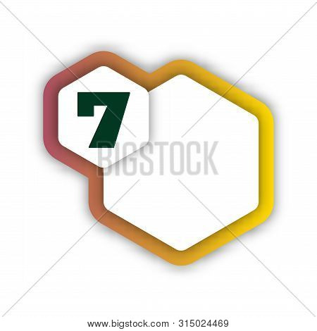 Paper Cut Number Seven Letter. Realistic 3d Multi Layers Papercut Effect Isolated On White Backgroun