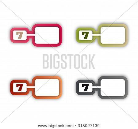 Paper Cut Number Seven Letter. Realistic 3d Multi Layers Papercut Effect Isolated On White Backgroun