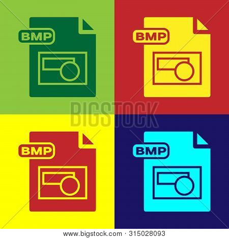 Color Bmp File Document. Download Bmp Button Icon Isolated On Color Background. Bmp File Symbol. Vec