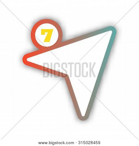 Paper Cut Number Seven Letter. Realistic 3d Multi Layers Papercut Effect Isolated On White Backgroun