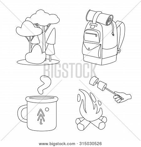 Isolated Object Of Hobby And Travel Logo. Collection Of Hobby And Tourism Vector Icon For Stock.