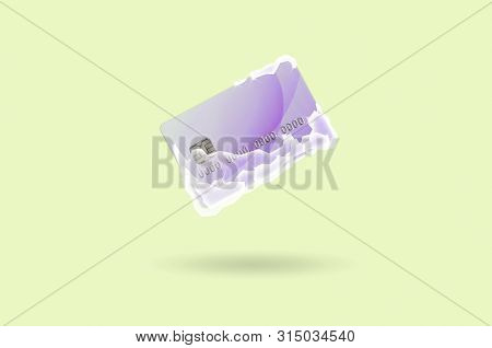 Frozen Violet Credit Card In White Ice Blocks