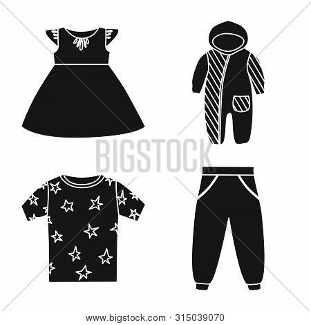 Isolated Object Of Little And Cotton Icon. Set Of Little And Kid Stock Vector Illustration.