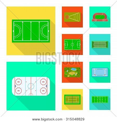 Vector Design Of Scheme And Construction Icon. Set Of Scheme And Bullring Stock Symbol For Web.