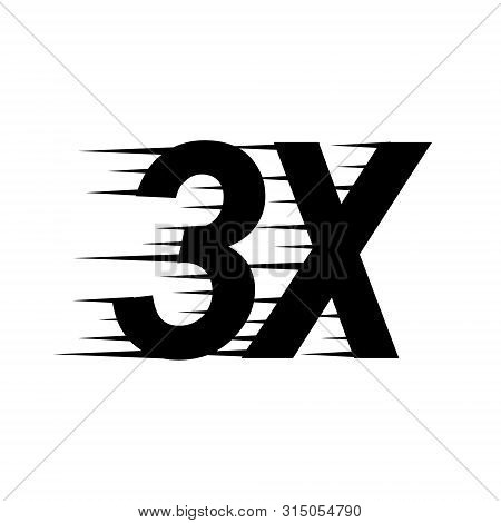 3x Sign Icon. Faster Symbol . Template For Your Design