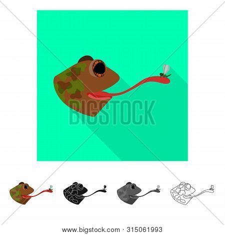 Isolated Object Of Toad And Head Sign. Set Of Toad And Stickyl Stock Symbol For Web.