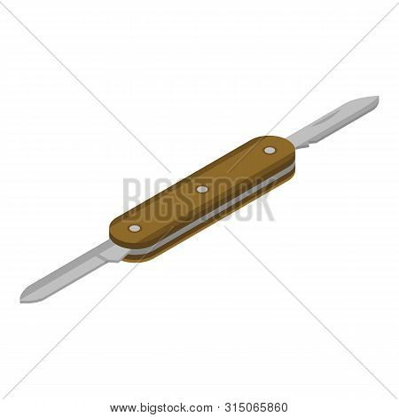 Penknife Icon. Isometric Of Penknife Icon For Web Design Isolated On White Background