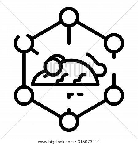 Molecular Lattice And Mouse Icon. Outline Molecular Lattice And Mouse Icon For Web Design Isolated O