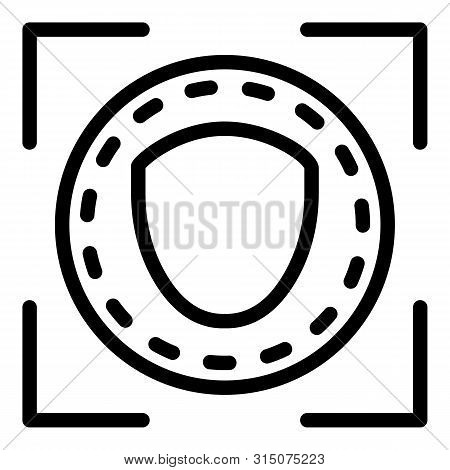 Face Is Identified Icon. Outline Face Is Identified Icon For Web Design Isolated On White Background