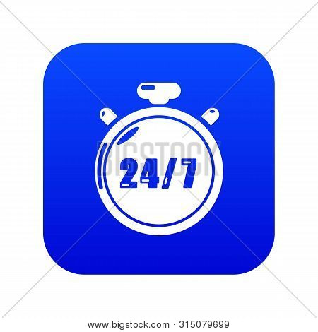 Stopwatch Icon Blue Isolated On White Background
