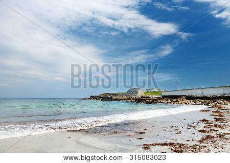 Wide Sandy Beach On Inishmore, The Largest Of The Aran Islands In Galway Bay, Ireland. Famous For It