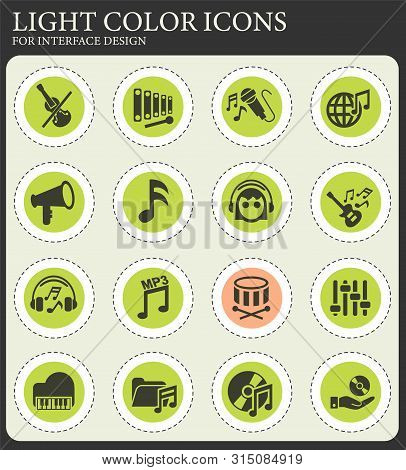 Music Web Icons For User Interface Design