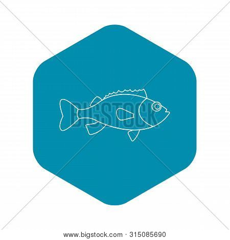 Sea Bass Icon. Outline Illustration Of Sea Bass Icon For Web