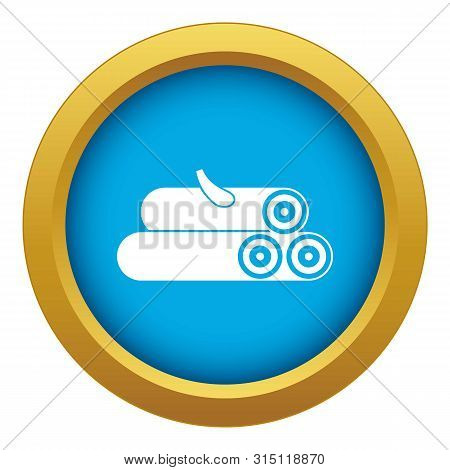 Wooden Logs Icon Blue Vector Isolated On White Background For Any Design