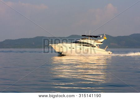 Phuket, Thailand - January 6th 2012: Princess Cruiser Underway In Phang Nga Bay. The Area Is A Parad