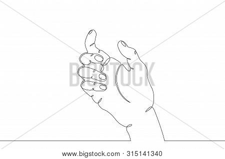 Continuous Single One Line Hand Drawing Hand, Hands, Arm, Finger, Object, Gesture, Sign, Palm, Fist