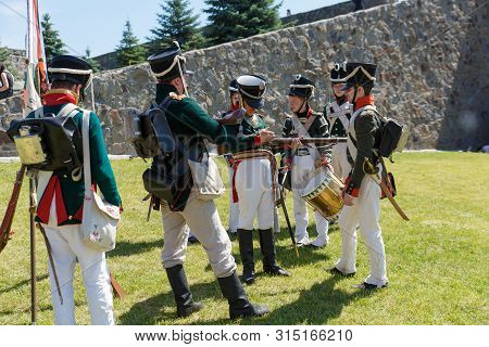 Novokuznetsk. Russia. 07.07.2019, The People In Uniform Sample Of 1812. Swords And Drums Of 1812. Ed