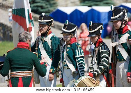 Novokuznetsk. Russia. 07.07.2019, The People In Uniform Sample Of 1812. Swords And Drums Of 1812. Ed