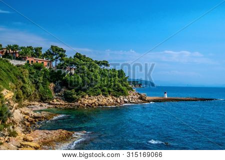 Carry-le-rouet Peninsula In France (provence)  In Golden Evening Sunlight