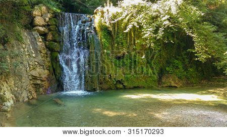 View Of Fantastic Little Waterfall In The Forest