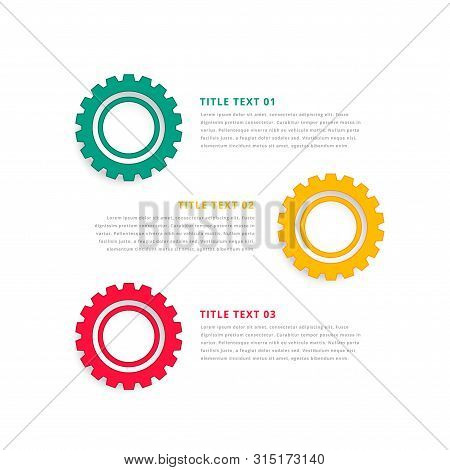 Infographic Theme Design With Gear Symbols Vector Illustration