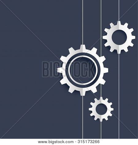 Abstract Gears Background With Text Space Vector Illustration