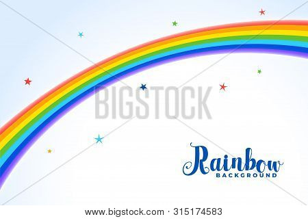Rainbow Background With Colorful Stars Vector Illustration