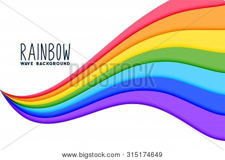Colorful Wavy Rainbow Flow Background Vector Illustration