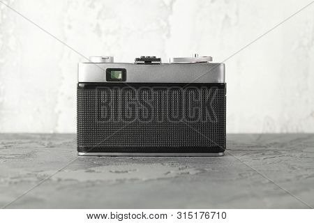 Moscow, Russia, August 03, 2019. The Old Soviet Rangefinder Automatic Film Camera Fed Micron-2, Rele