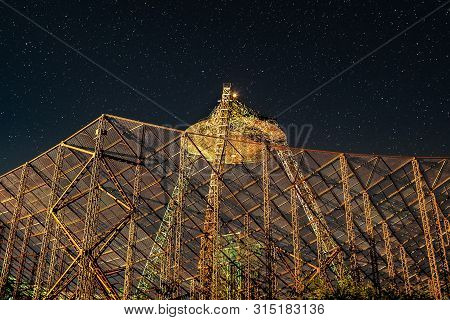 Space Picture - A Plate Of The Station Of Exploration Of An Ionosphere Against The Background Of The