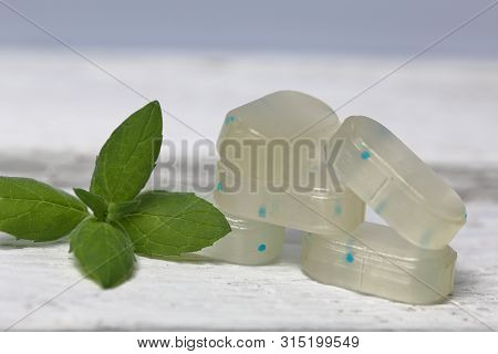 Peppermint Candies For Breath Freshening. With Refreshing Microgranules. Cooling Menthol For Sore Th