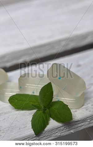 Peppermint Candies For Breath Freshening. With Refreshing Microgranules. Cooling Menthol For Sore Th
