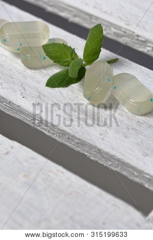 Peppermint Candies For Breath Freshening. With Refreshing Microgranules. Cooling Menthol For Sore Th