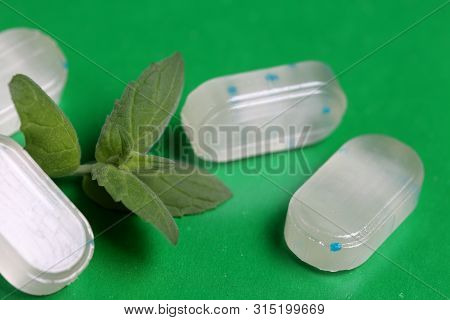 Peppermint Candies For Breath Freshening. With Refreshing Microgranules. Cooling Menthol For Sore Th