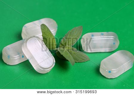 Peppermint Candies For Breath Freshening. With Refreshing Microgranules. Cooling Menthol For Sore Th